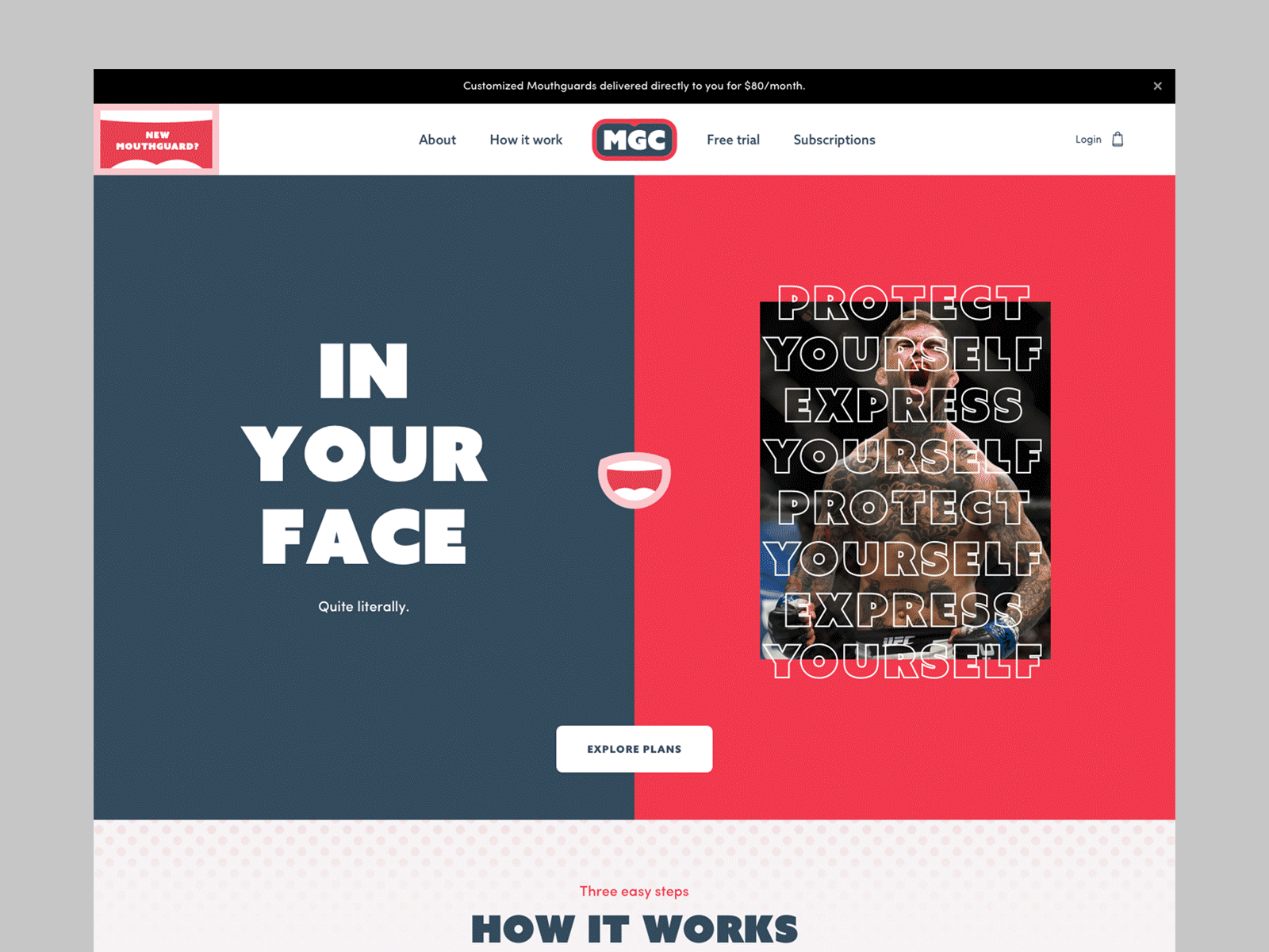 Mouthguard Club | Homepage Concept