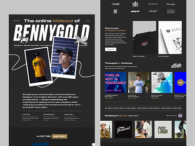 Benny Gold (2/2) | Homepage Concept benny gold header homepage minimal portfolio streetwear ui ux web design webpage website website design