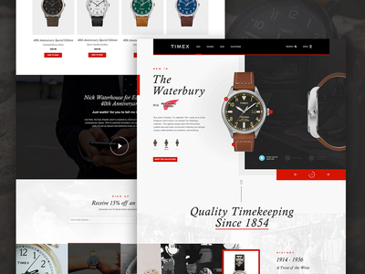 Timex Group USA | Homepage Concept e commerce homepage landing page parallax slider timex ui ux watch watches web design website design