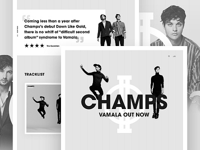 Champs | Homepage band champs homepage music onepage parallax stroke lines web web design website