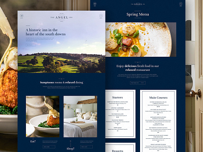 The Angel Inn | Website 2018 header home homepage hotel inn restaurant typography web design website website design