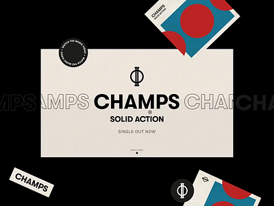 Champs | Solid Action album cover champs homepage minimal music solid action transition ui ux web design website website design