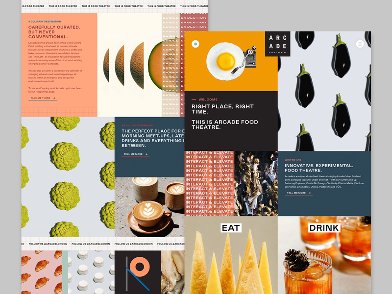 Arcade London | Homepage branding header homepage minimal ui ux web design webpage website website design