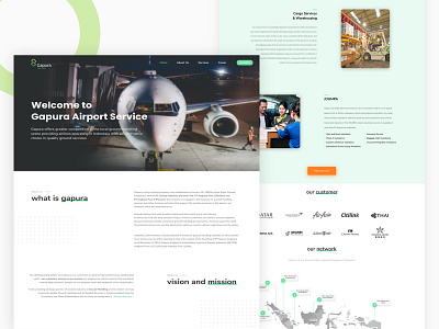Gapura Company Website airport clean company green minimalist ui ux website