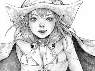 Vampirate Witch Fa anime art drawing fantasy art freehand drawing illustration magical manga mangaart pencil art pencil drawing pencilart pirate semi realism vampire witch