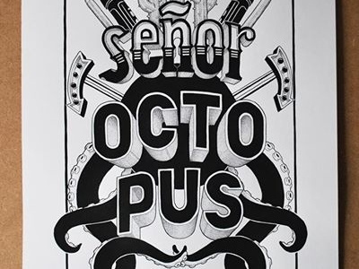 Tentacles illustration typography