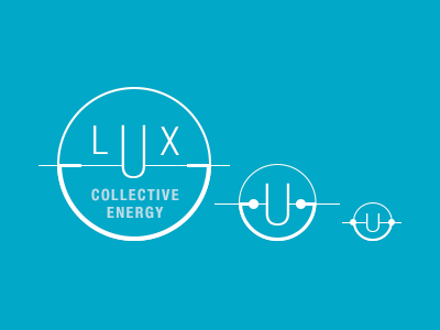 Lux logo mark concept blue energy icon logo renewables solar symbol white