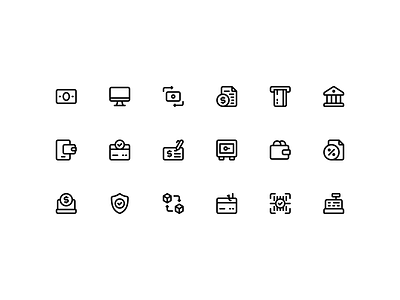 Financial Payment Icon Set banking icons e commerce icon financial icon financial payment icon icon icon apps icon set icons line icon marketing icon payment icons ui ui design