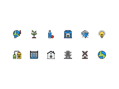 Ecology Icons Set climate ecology environment environmental icon icon apps icon set icons landing page ui design weather