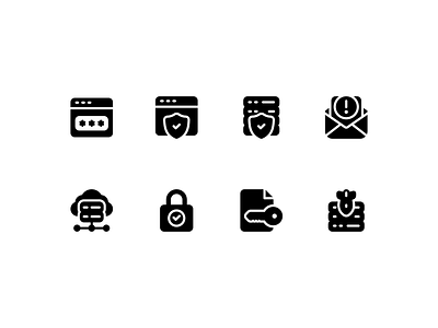 Internet Security Icon Set ddos hacking icon icon apps icon set icons landing page technology ui design
