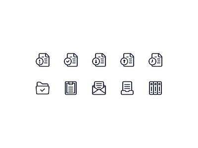 Document Icon Set document file folder icon icon apps icon set icons landing page office paper paperwork ui design