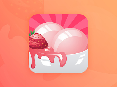 Ice Cream Icon application colorful cream ice icon ios modern pink