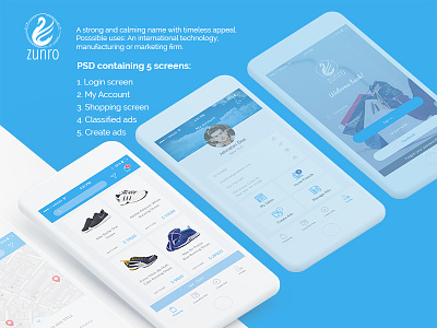 Ecommerce Application blue clean ecommerce iphone modern online product screen store white