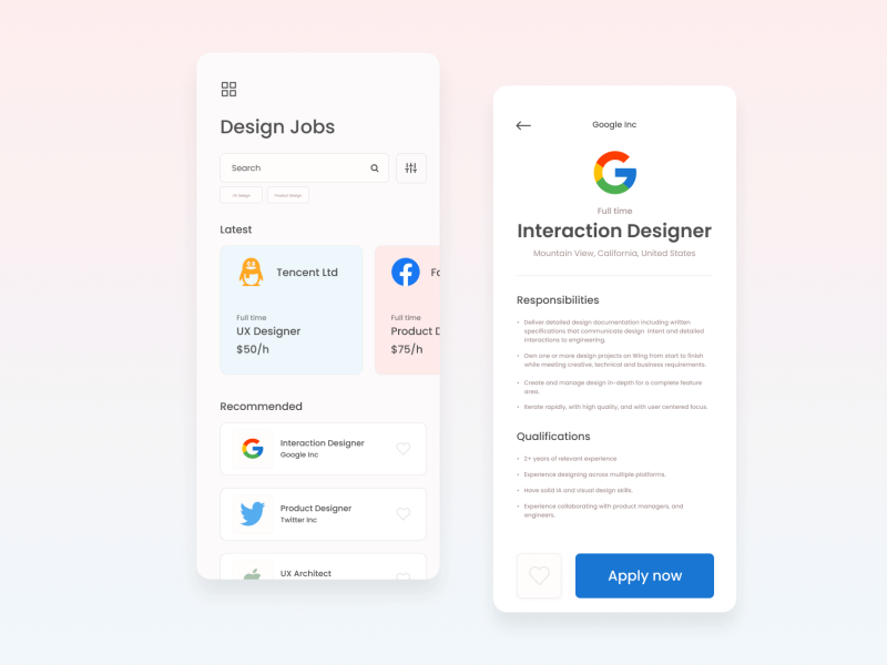 Design Jobs Mobile App By Fowzan Razak On Dribbble
