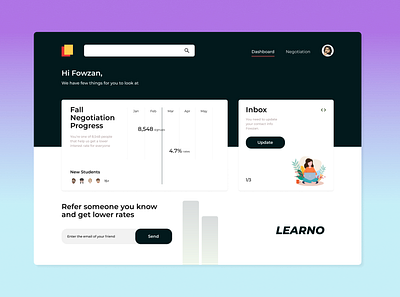 LEARNO - Educational Platform Dashboard app art dashboad dashboard app design figma interaction interface typography ui uidesign uiux uiuxdesign uiuxdesigner ux uxdesign uxui web webdesign website