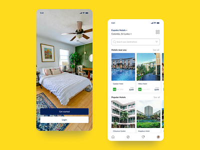 Hotel Booking App app appdesign application booking design figma hotel interface mobile mobileui modern new travel ui uidesign uiux ux uxui web xd