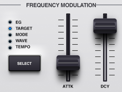 Synth mockup 2 bevel gradient grey knob mixer pagination slider synth synthesizer vector
