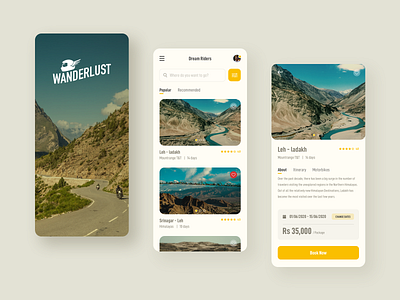 Motorbike travel app adventure logo motorbike mountains tour travel ui