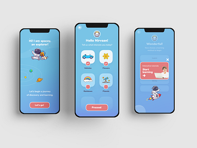 Kid's learning app graphic design ui