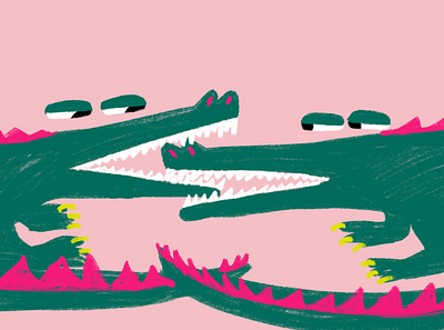 Love language character design crocodiles illustration ipadpro love nicoco procreate romantic