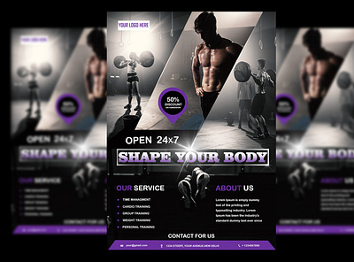 Gym (Fitness) Flyer PSD Template creative design fitness flyer flyer gym fitness flyer gym flyer trainers editing flyer training flyer