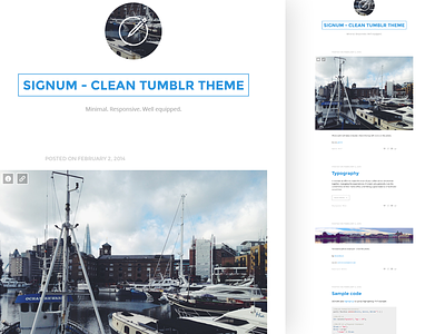 SIGNUM - Clean Responsive Tumblr Theme blog clean flat minimal portfolio responsive template theme tumblr