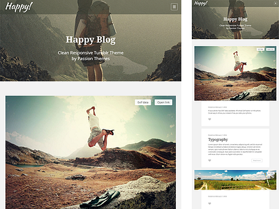HAPPY - Clean Responsive Tumblr Theme blog clean flat minimal portfolio responsive template theme tumblr