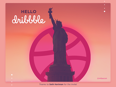Hello Dribbble america debut dribbble invite hello dribbble immigrants welcome liberty nyc statue statue of liberty usa