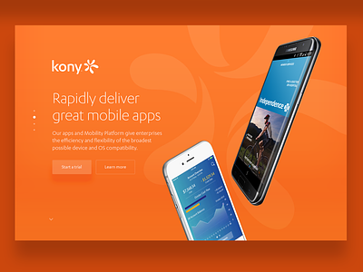 Kony Landing Page art direction ui ux web web design