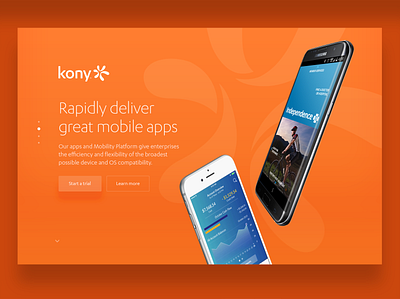 Kony Landing Page art direction ui ux web web design