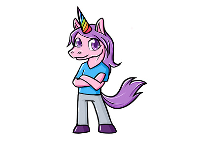 Unicorn cartoon icon illustration logo mascot mascot logo