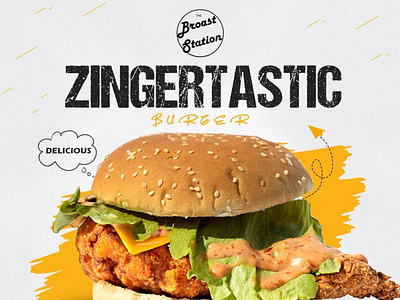 Zingertastic Burger Ad Banner