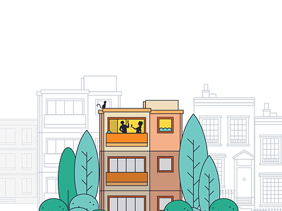 Homepage hero illustration building house illustration sketch vector