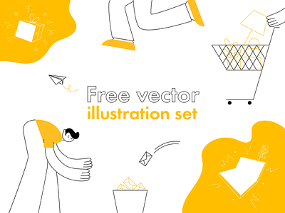 Free vector illustration set | Onboarding themes pack