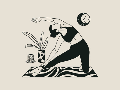 Yoga Alphabet | Gate Pose activity body clock digital digital art doodles drawing healthcare illustration mindful pattern plants procreate product product illustration ui yoga yoga pose yogaapp