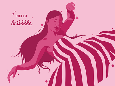 Hello Dribbble! adobe illustrator adobe photoshop art design digital digital 2d digital art digitalart drawing flat flatart illustration illustrator minimal negative space portrait portraits space vector woman