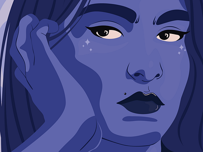 Moody adobe illustrator character design color illustration digital drawing eyes illustration moody portrait purple vector woman