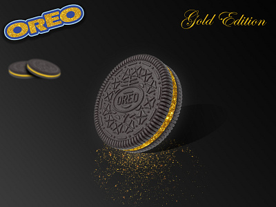 Oreo Gold Edition biscuit biscuits branding design dribbbble gold gold biscuit hello world illustration oreo oreo gold oreo gold edition oreo golden photoshop