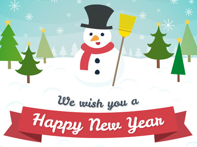 Happy New Year Snowman happy new year snow snowman tree winter