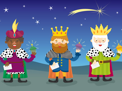 Three Kings christmas cute holidays illustration kings vector
