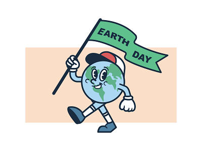 A Happy Earth Day Mascot character design earth day earth day ilustration earth day mascot go green mascot