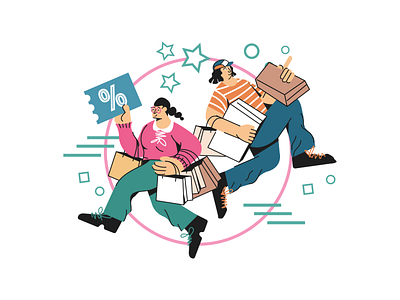 A Happy Shopping adobe illustrator character illustration illustration illustration design shopping illustration