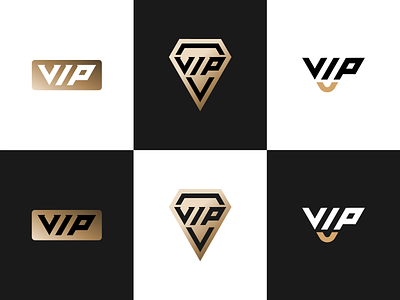 VIP logo branding design geometry illustration logo vip