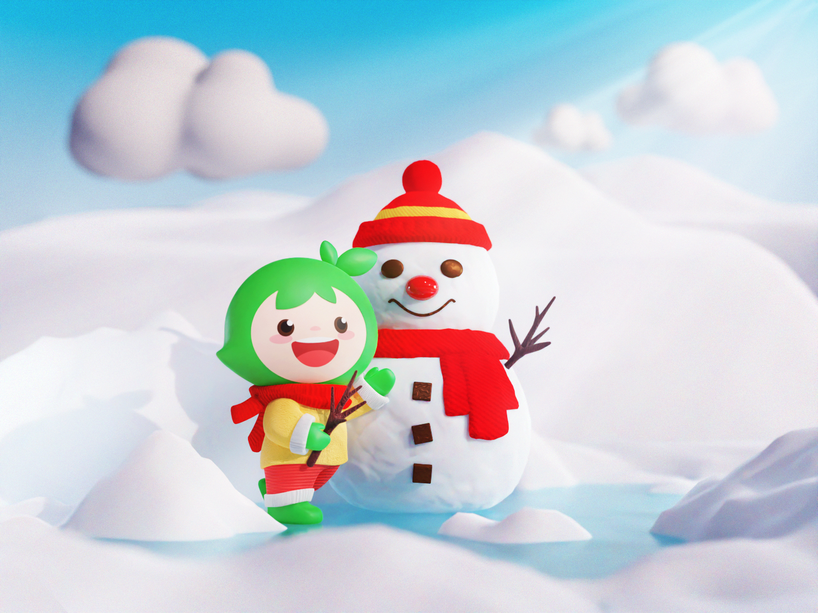 snowman by LOK DESIGN on Dribbble