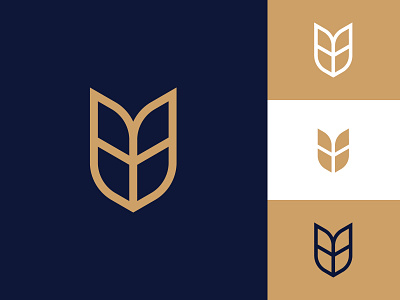 Wheat ears branding design geometry icon illustration logo 品牌 商标 插图 设计