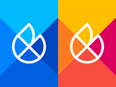 Water or Fire branding design geometry icon illustration logo 品牌 商标 插图 设计