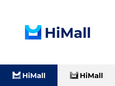 HiMall-logo branding design geometry illustration letter h letter m logo mall smile tote bag 品牌 商标 设计