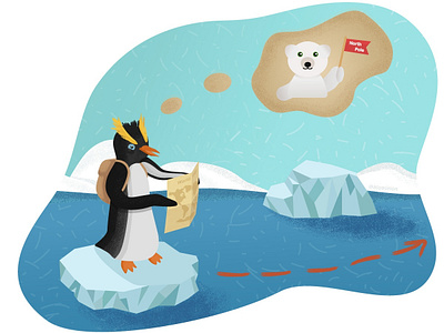 Penguin does the impossible adobeillustrator illustration illustrator penguin polarbear vector web