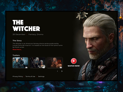 Welcome screen concept (The Witcher Series) app branding clean design icon illustration illustrator typography ui ux vector
