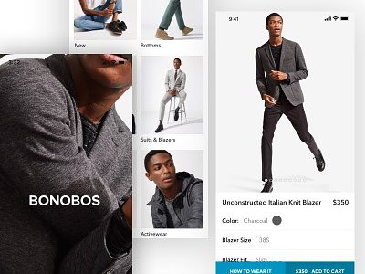 Bonobos Native App UI app fashion mens fashion native ui ux